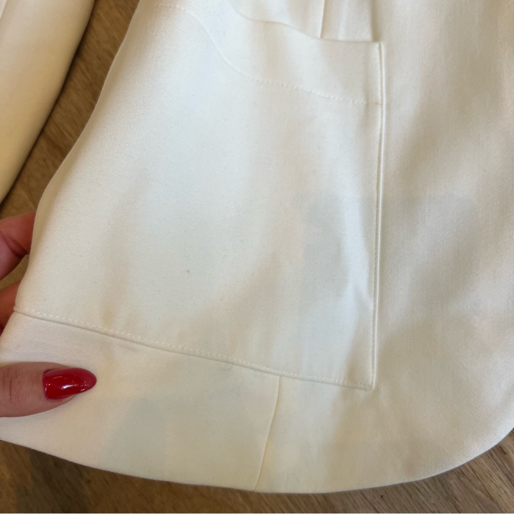 White Structured Thick Blazer Jacket - image 7